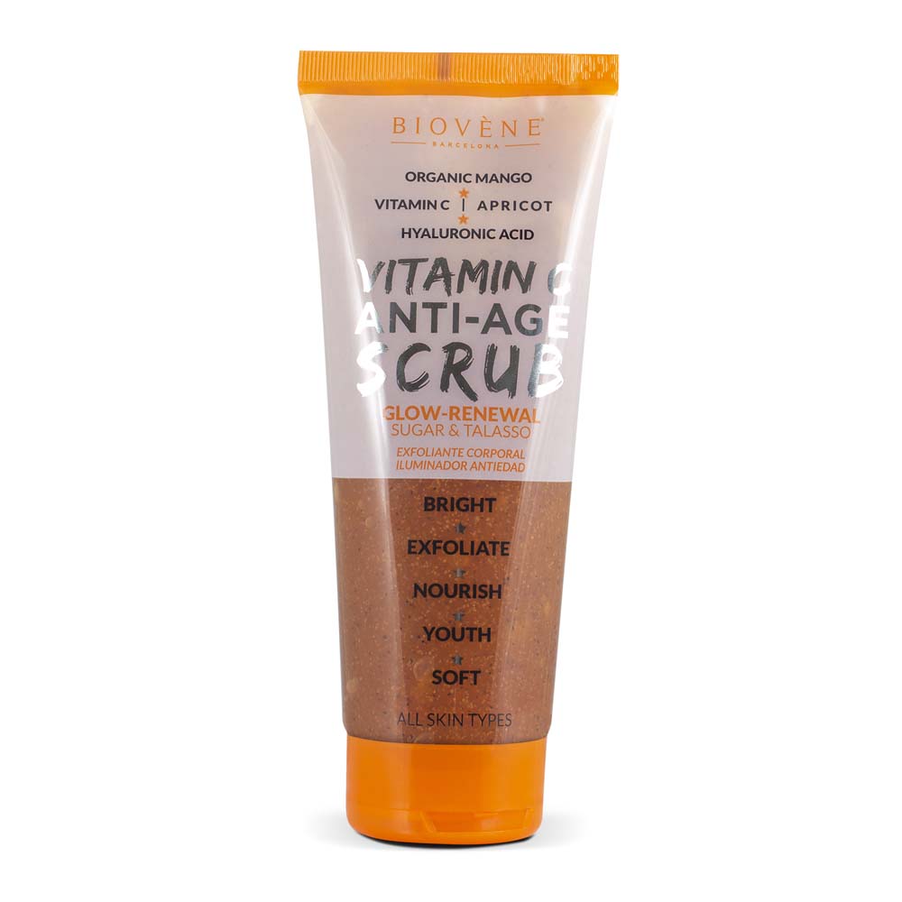 VITAMIN C ANTI-AGE SCRUB Glow Renewal Organic Mango Sugar & Talasso Body Exfoliator