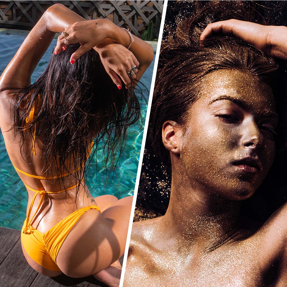 GLOW SHIMMER OIL Attention Boosting Organic Banana Treatment for Boobies & Butt