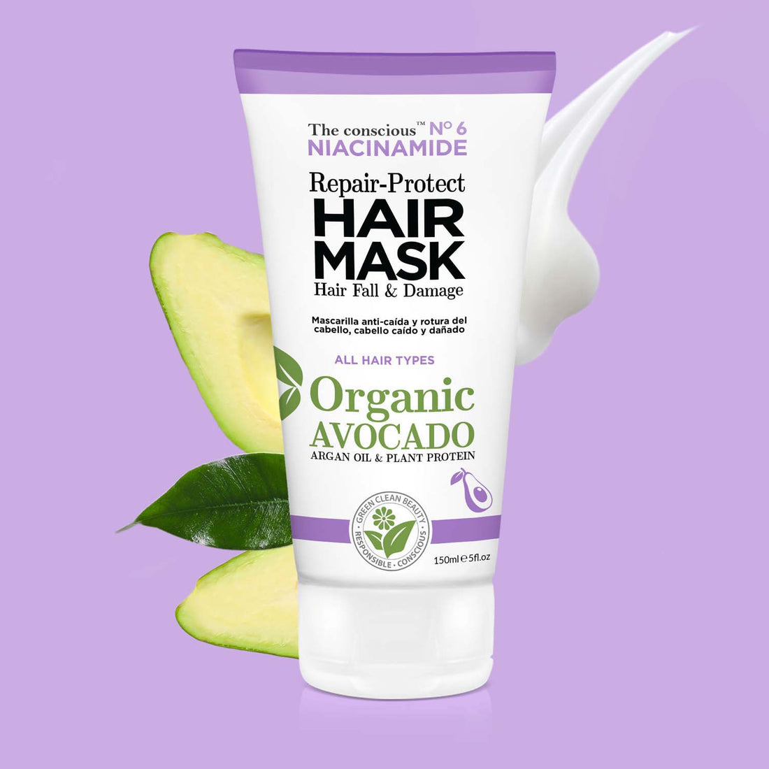 The conscious™ Niacinamide Repair-Protect Hair Mask Damage & Hair Fall Organic Avocado